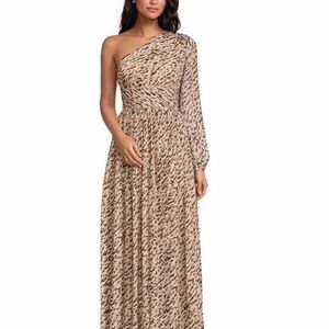 Giani Bini Dalia One-Shoulder Animal Print Maxi Dress